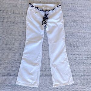 Tommy Hilfiger White Flare Jeans with Tie Belt